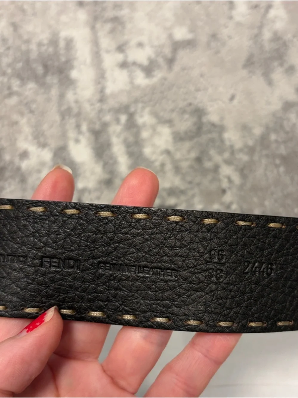 Fendi Black Leather Belt with Gold Engraved Horse Buckle